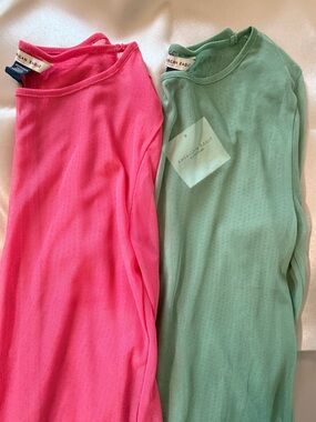 American Eagle Outfitters Bright Pink Sheer Tank